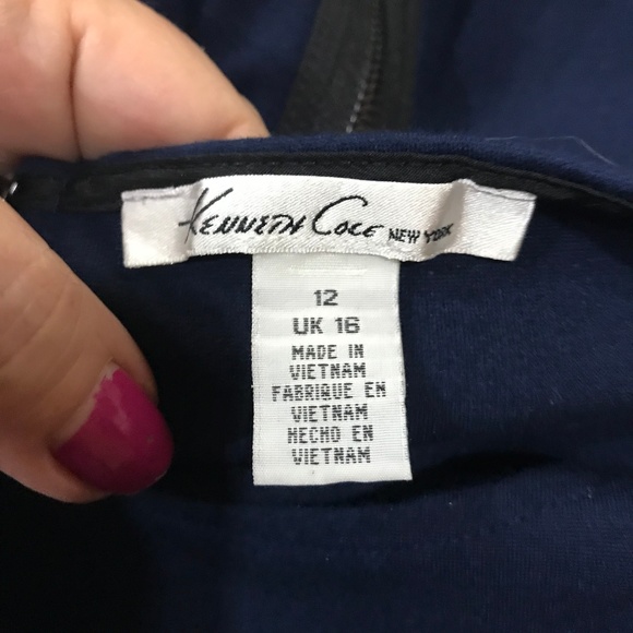 Kenneth Cole Size 12 Dress Body Con Solid Blue - Picture 7 of 7